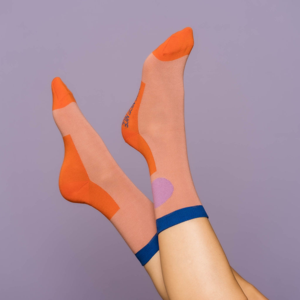 nice socks minimal - orange lilac