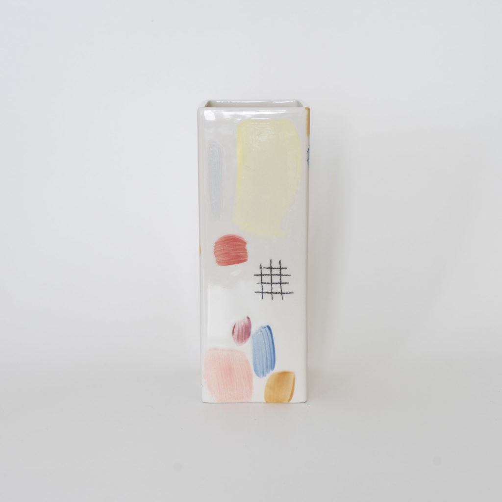 Vase eckig bunt grid