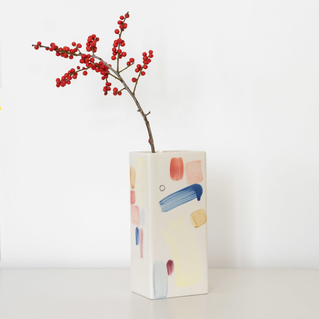 Vase eckig bunt grid