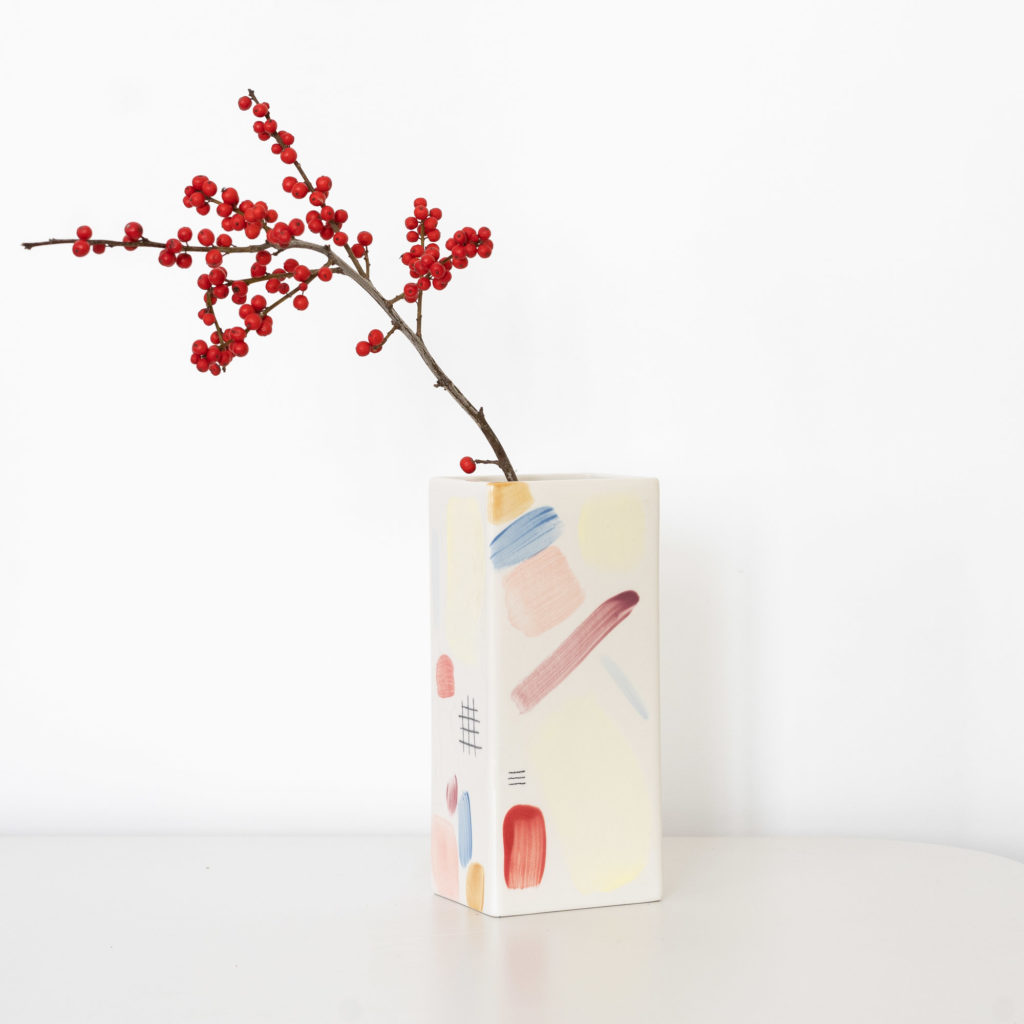 Vase eckig bunt grid