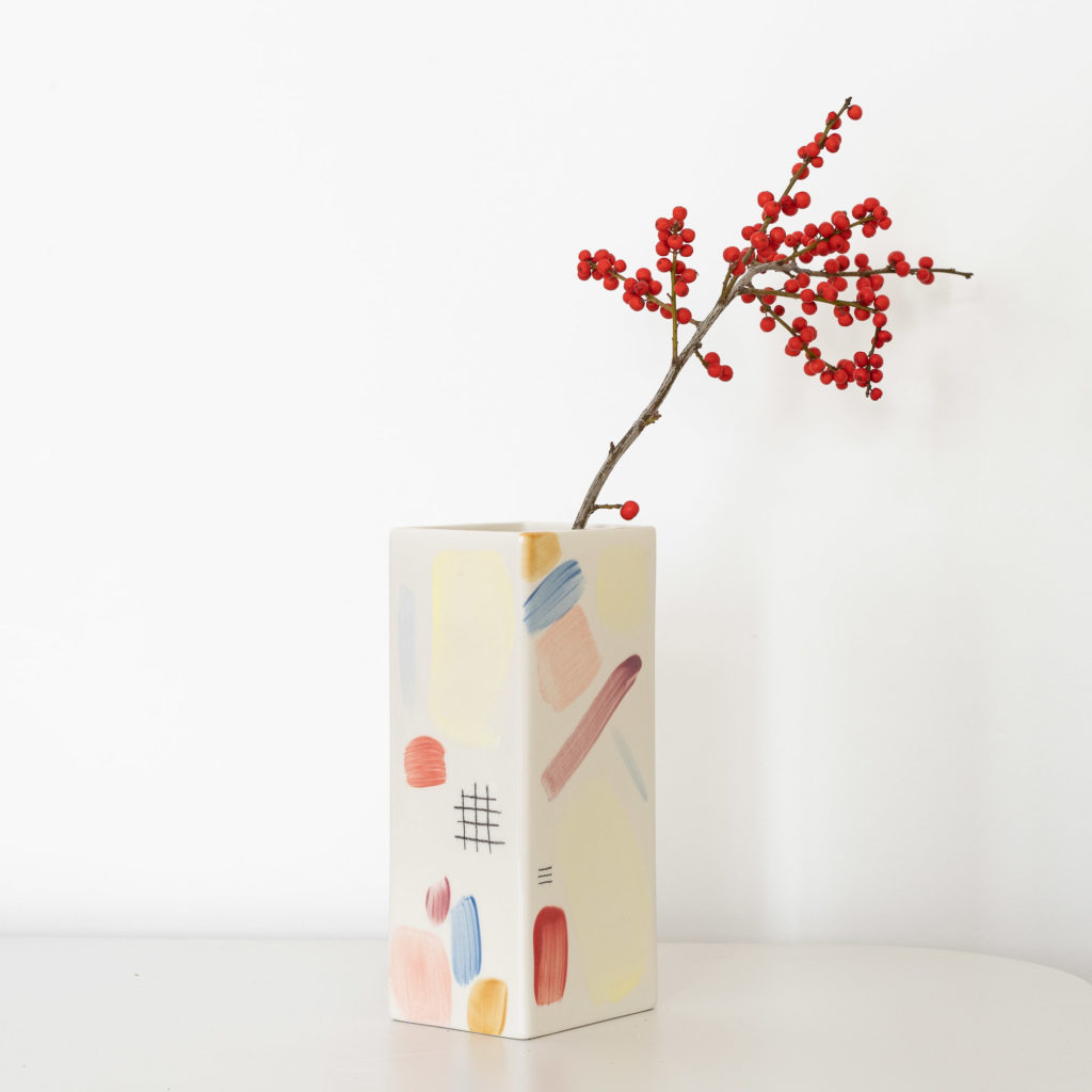 Vase eckig bunt grid