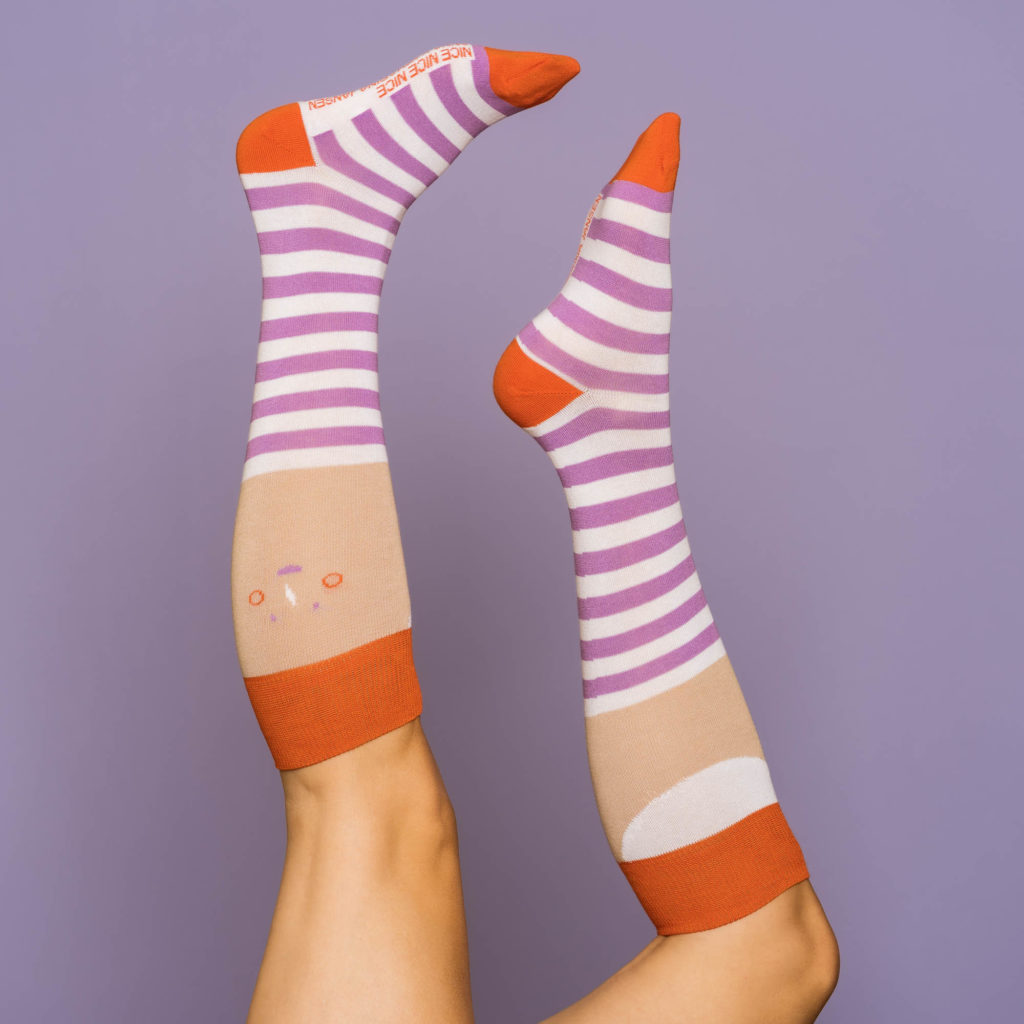 Kniestrümpfe stripes  - Anna Katharina Jansen - lilac