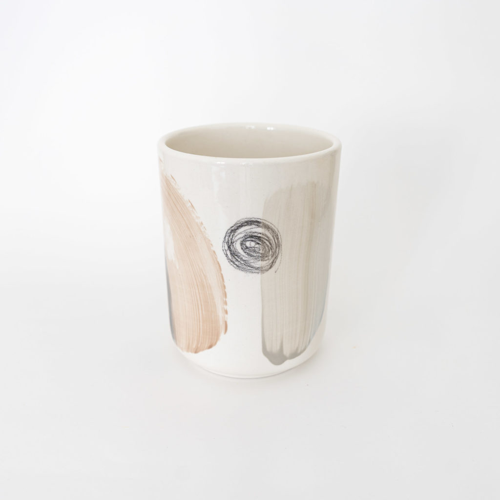 Vase rund black brown