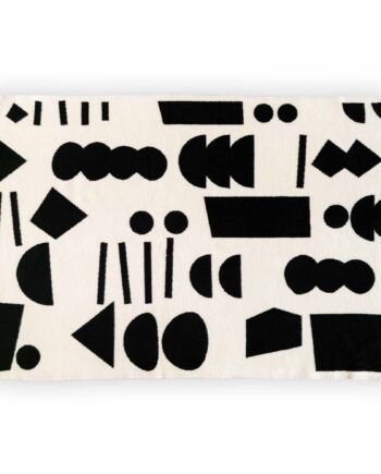baby Decke black + white - 110x75cm - Biobaumwolle
