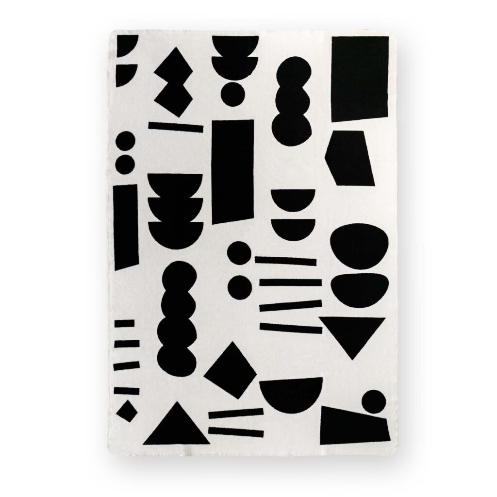 Decke black + white - 220x150cm - Biobaumwolle