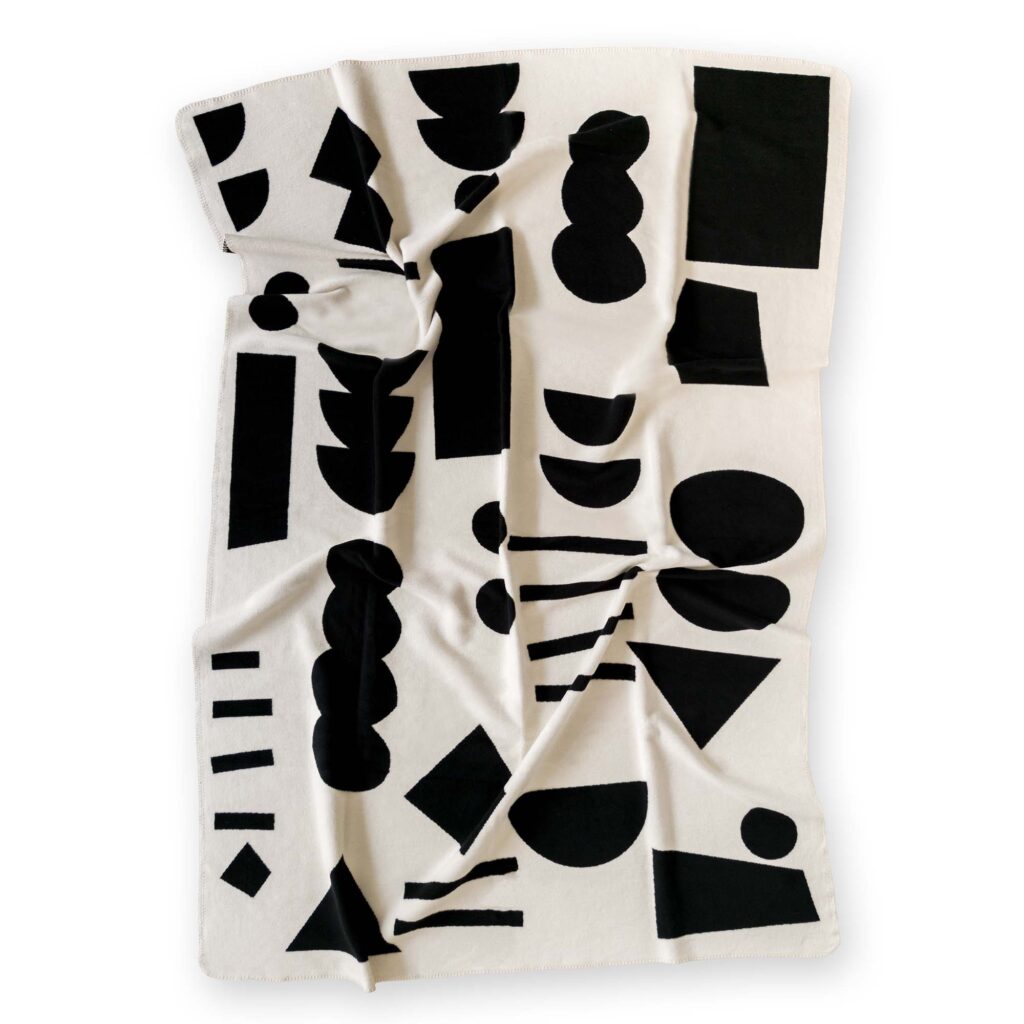Decke black + white - 220x150cm - Biobaumwolle