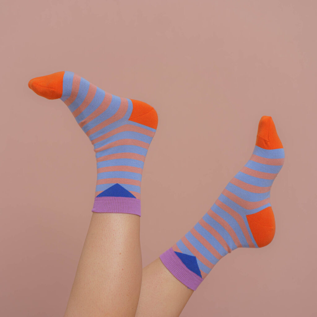 nice socks stripes - lilac