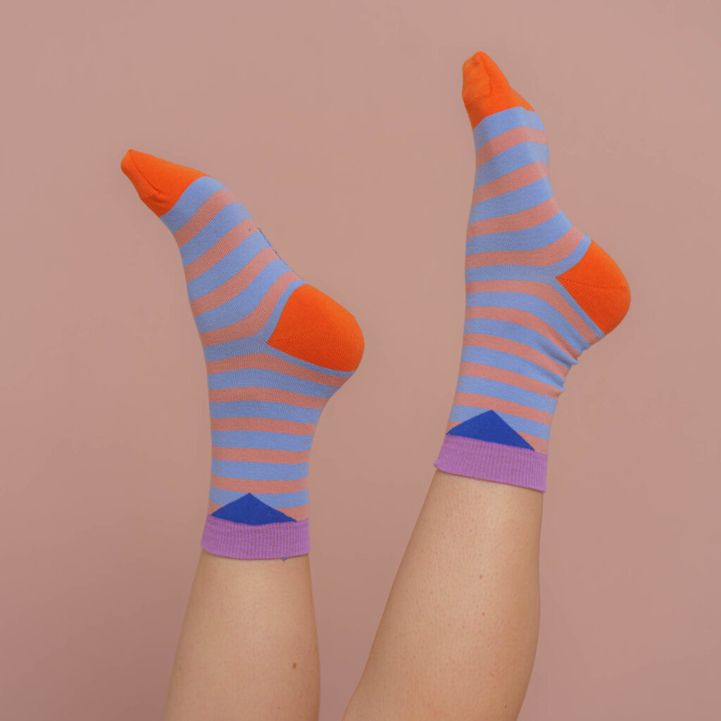 nice socks stripes - lilac