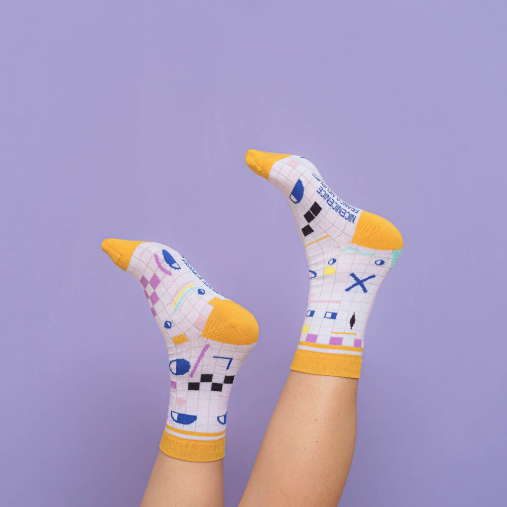 nice socks ARTIST edition - Franca Neuburg white