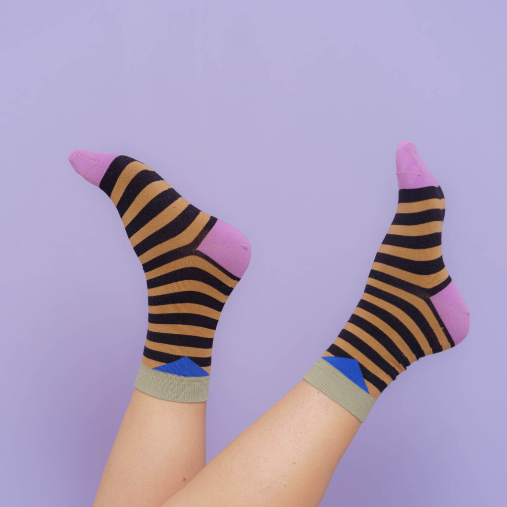 nice socks stripes - brown