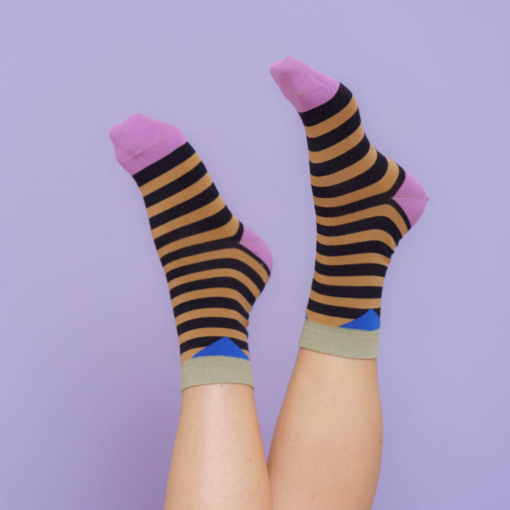 nice socks stripes - brown