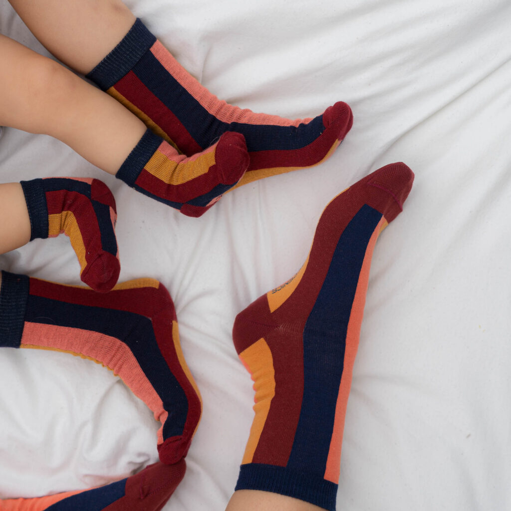 Baby-Kindersocken vertical stripes – autumn