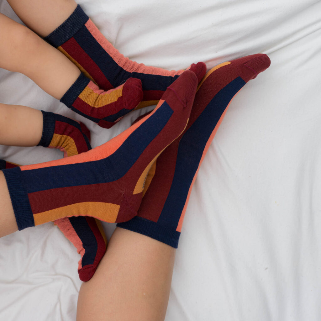 Baby-Kindersocken vertical stripes – autumn