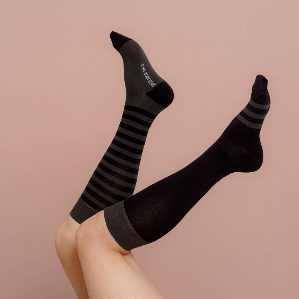 Kniestrümpfe stripes  - black