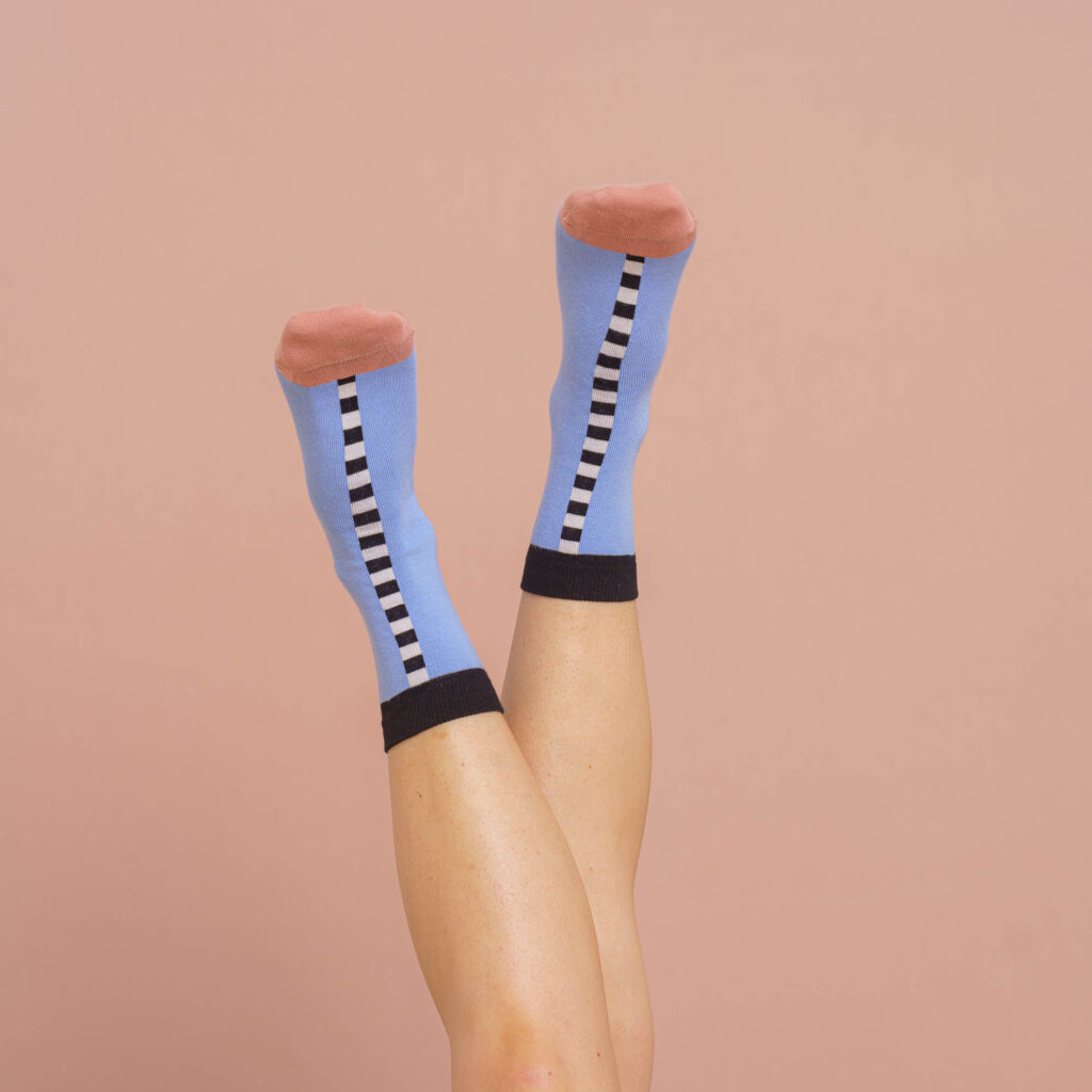 nice socks check stripes - lilac