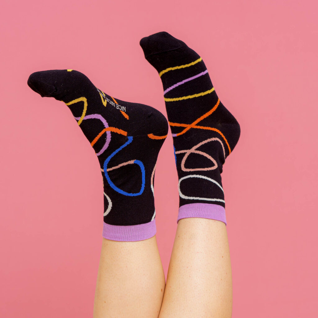 nice socks color lines - black