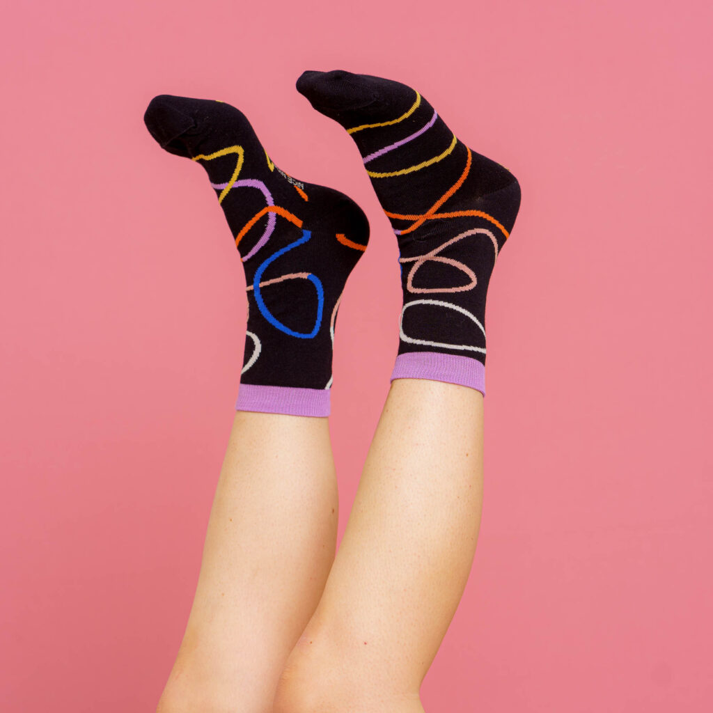 nice socks color lines - black