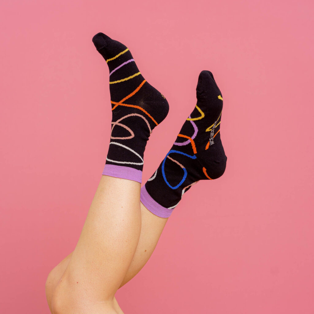 nice socks color lines - black