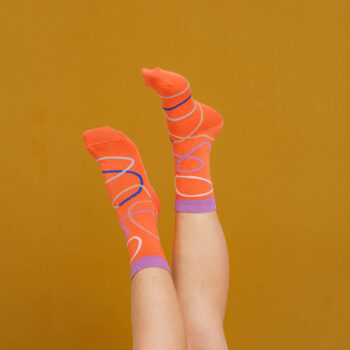 nice socks color lines - coral