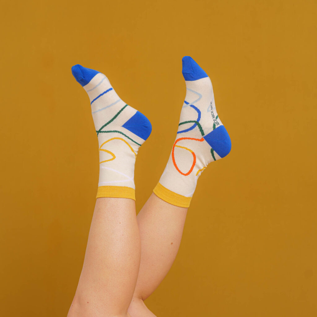 nice socks color lines - offwhite