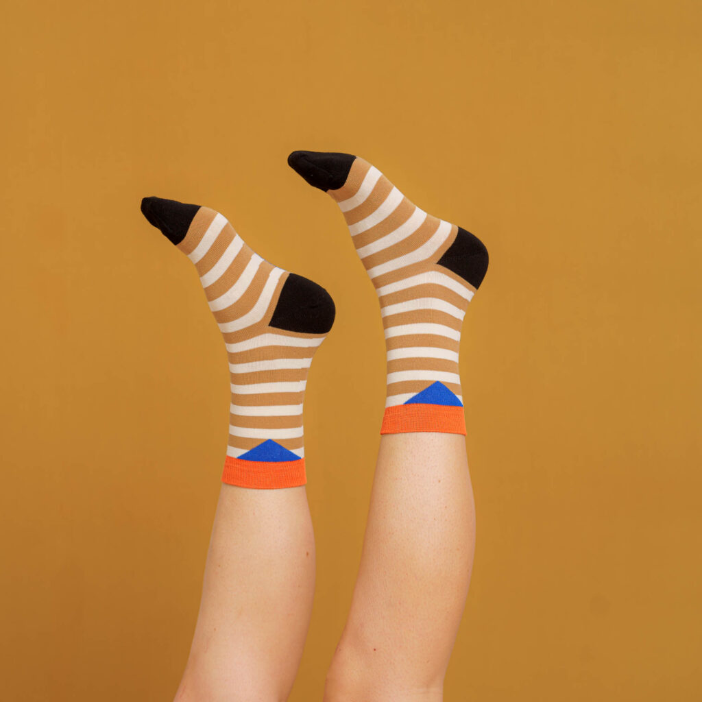 nice socks stripes - beige