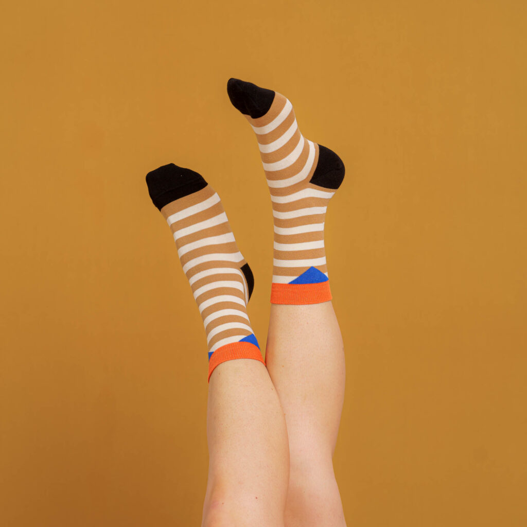nice socks stripes - beige