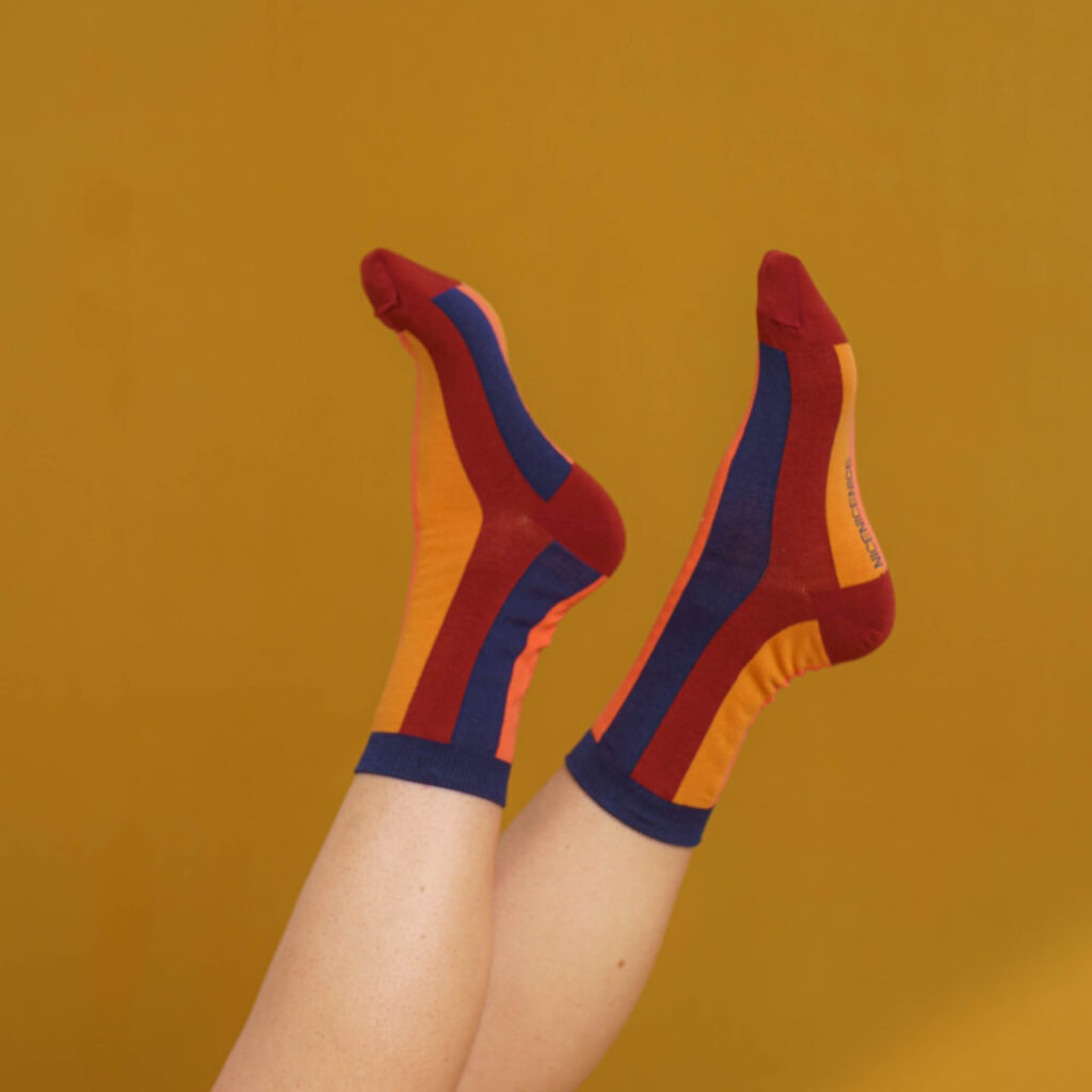 nice socks vertical stripes - autumn