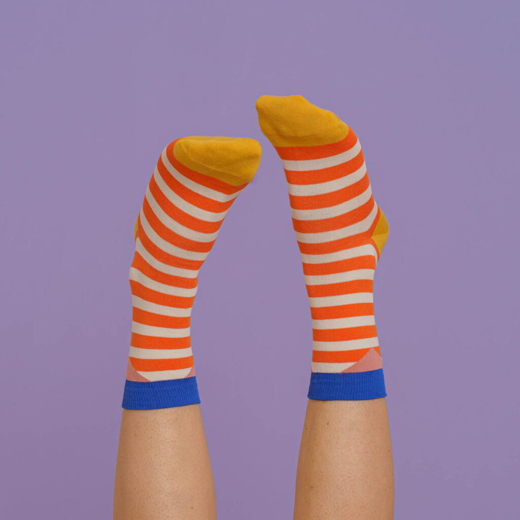 nice socks stripes - red yellow