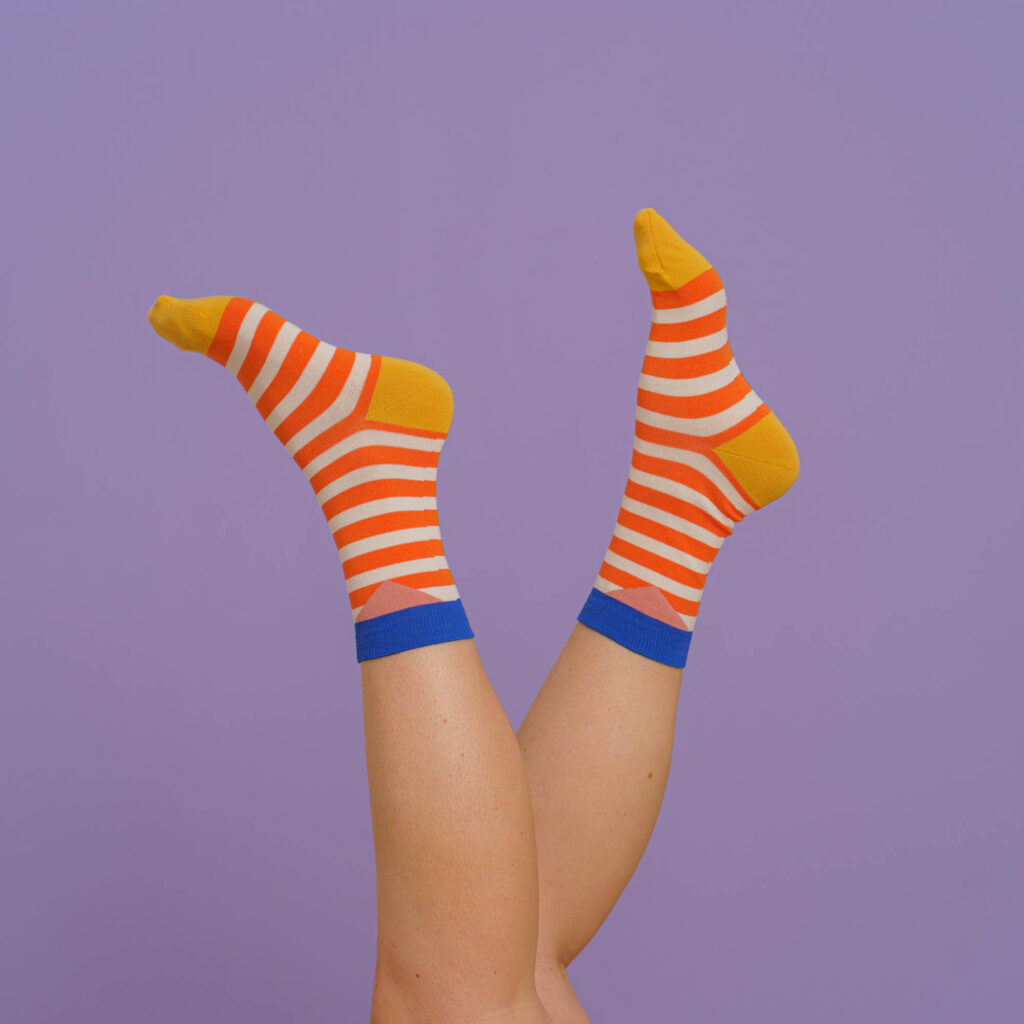 nice socks stripes - red yellow