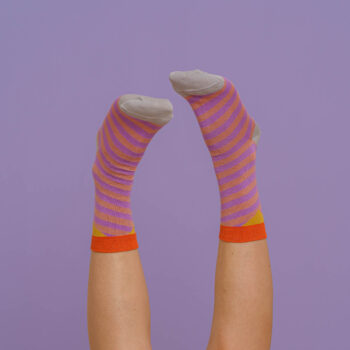 nice socks diagonal stripes - lilac