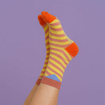 nice socks diagonal stripes - yellow