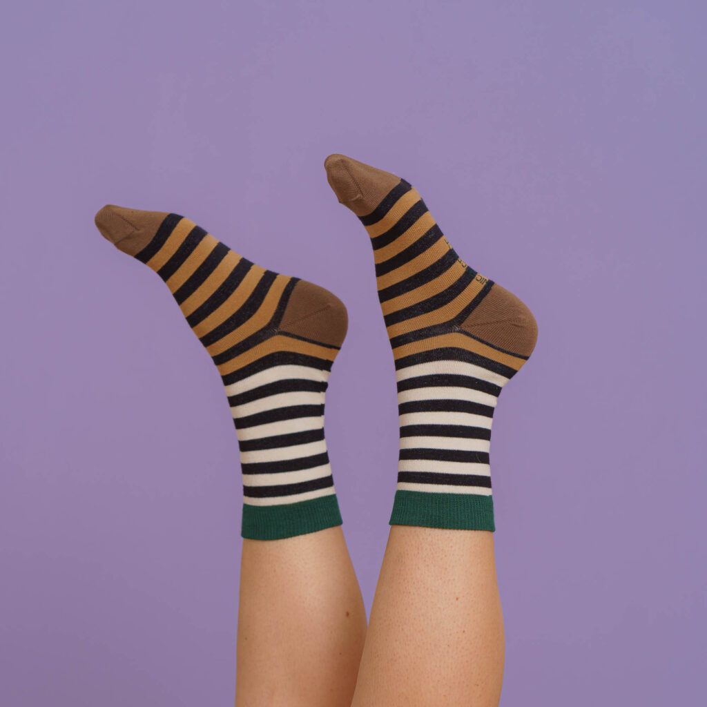 nice socks double stripes - black