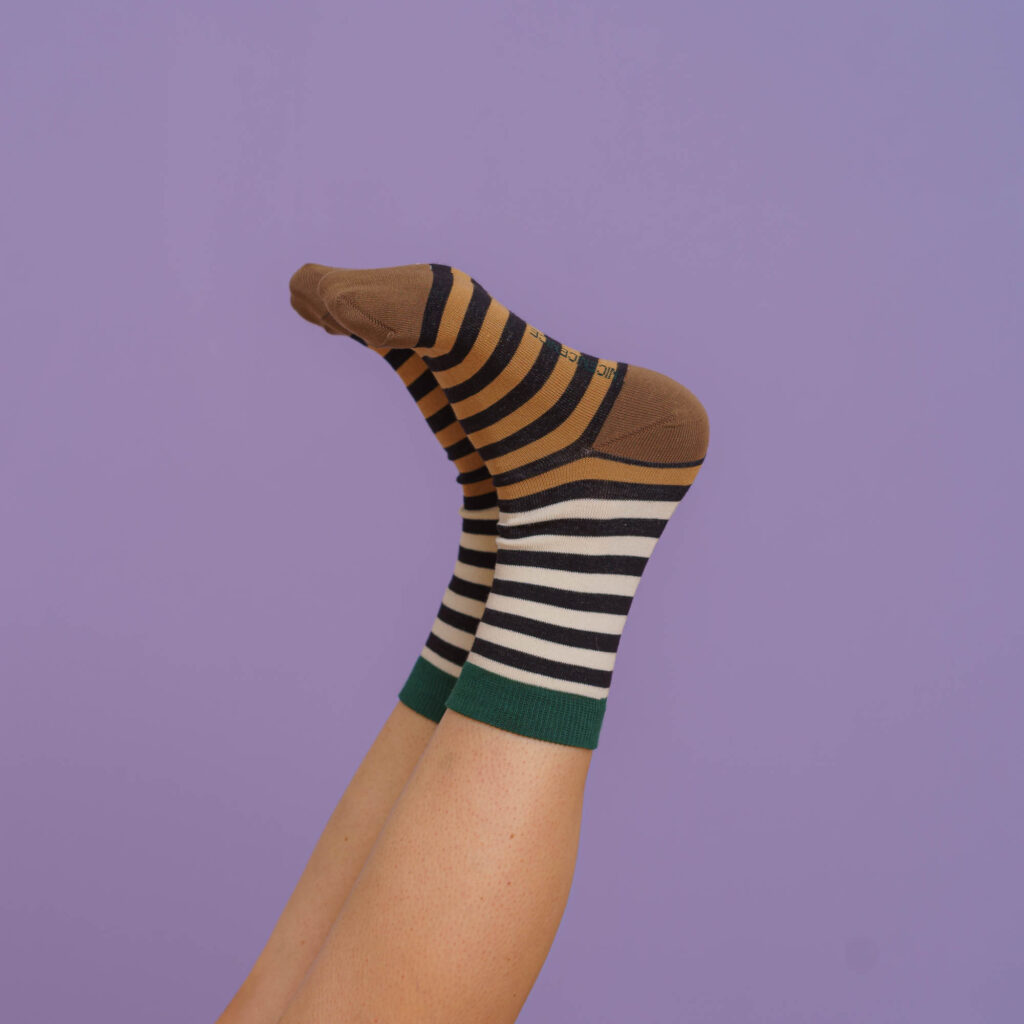 nice socks double stripes - black