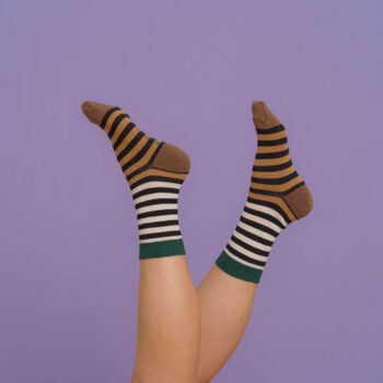 nice socks double stripes - black