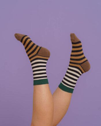 nice socks double stripes - black
