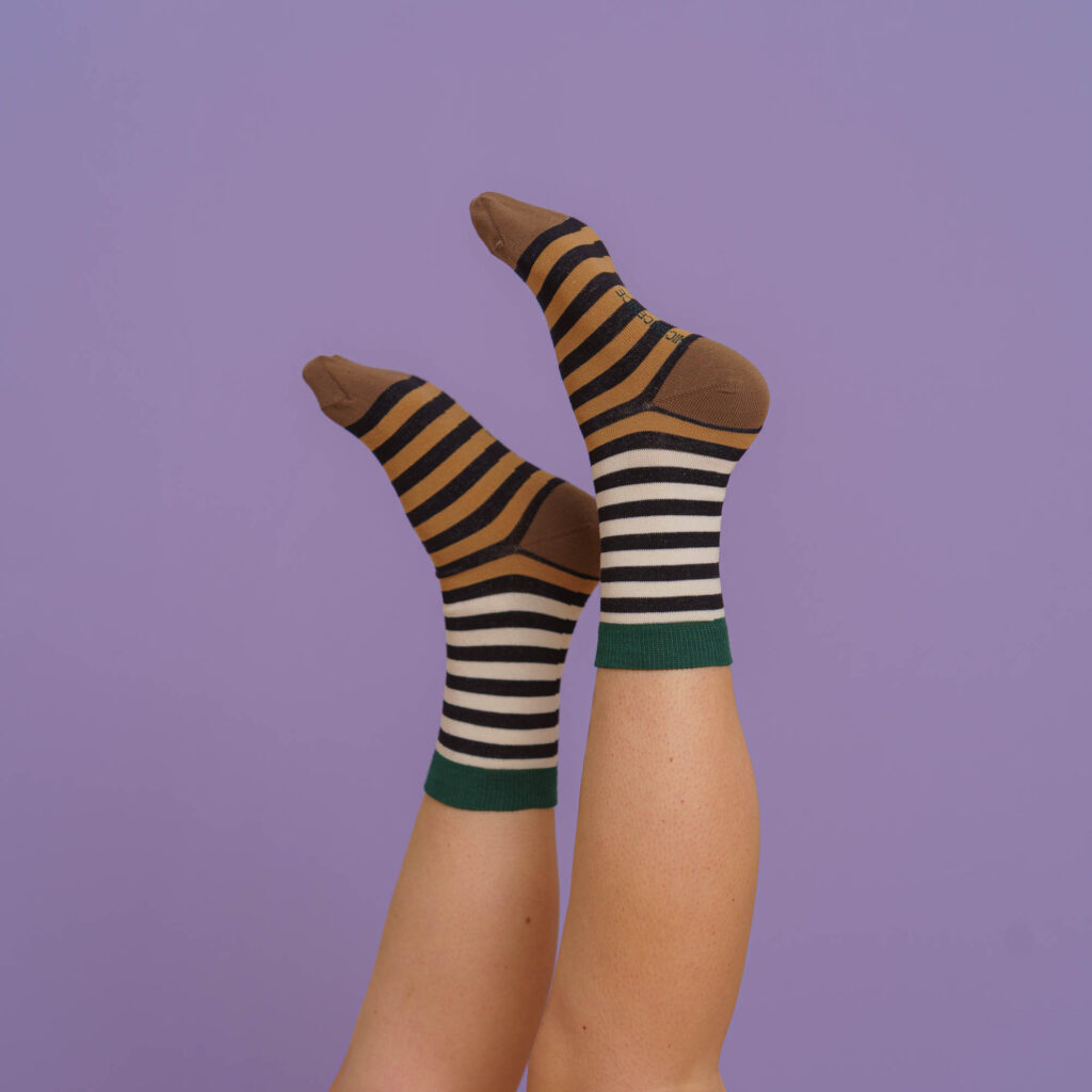 nice socks double stripes - black