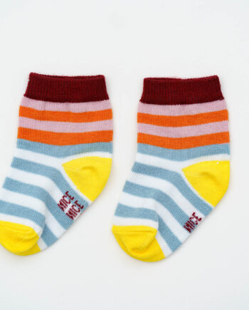 Baby-Kindersocken double stripes – coral sky