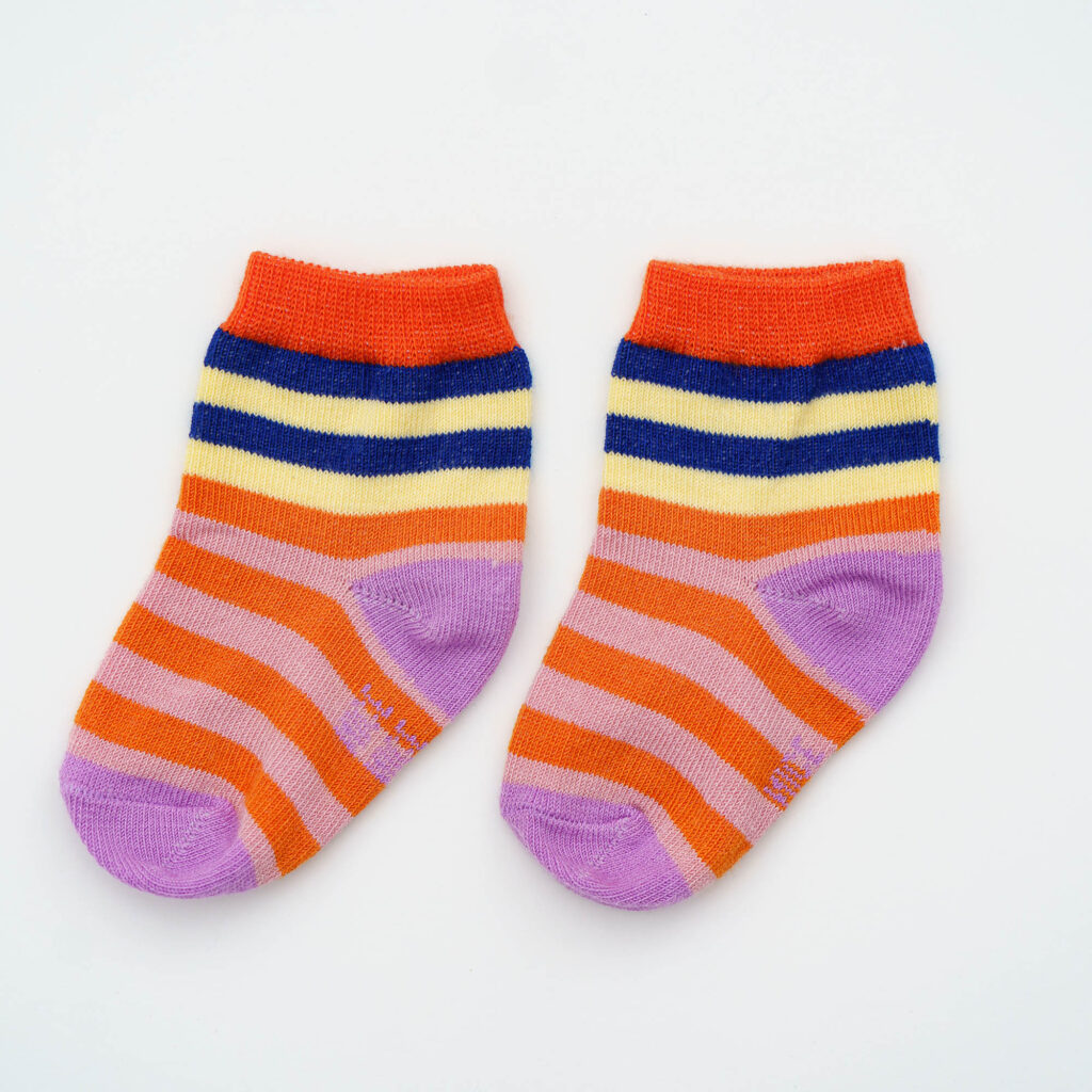 Baby-Kindersocken double stripes – rose blue