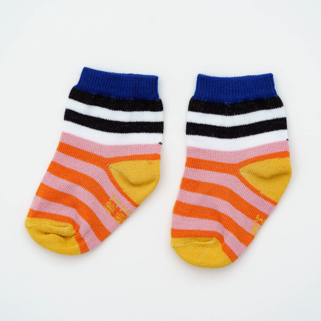 Baby-Kindersocken double stripes – red blue yellow