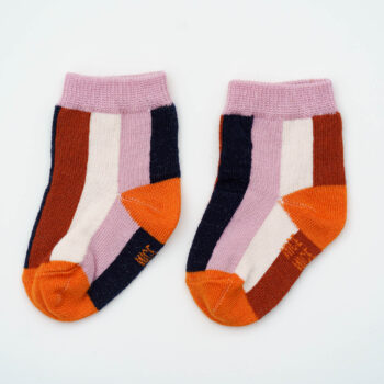 Baby-Kindersocken vertical stripes – coral