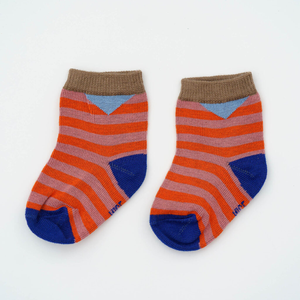 Baby-Kindersocken stripes – red rose