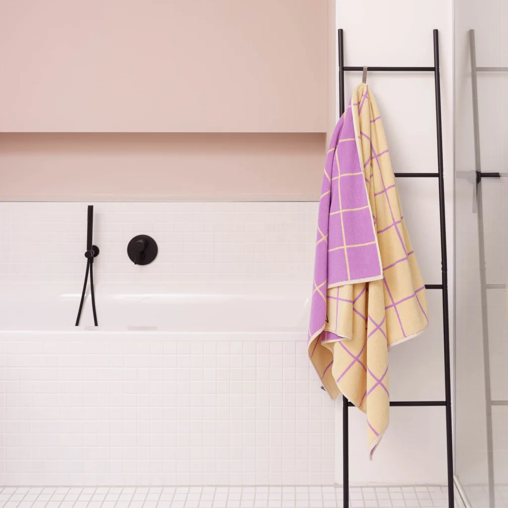Badetuch Raster lila - 165x100
