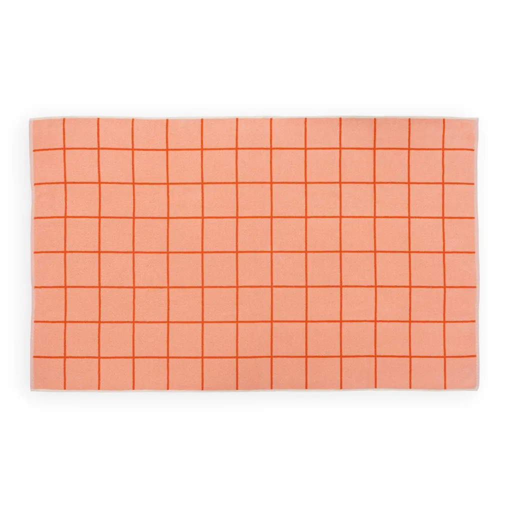 Badetuch Raster rose rot- 165x100