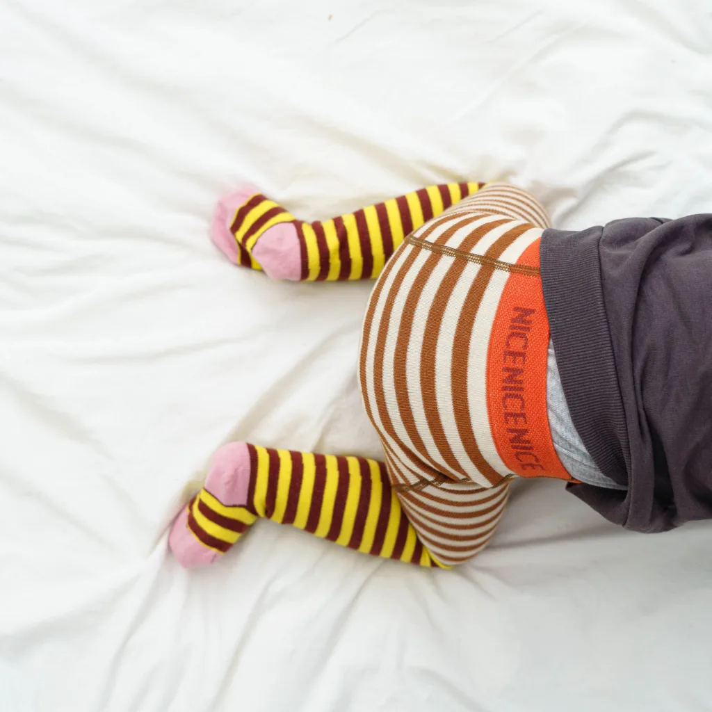 Baby- und Kinder Strumpfhose double stripes - yellow beige