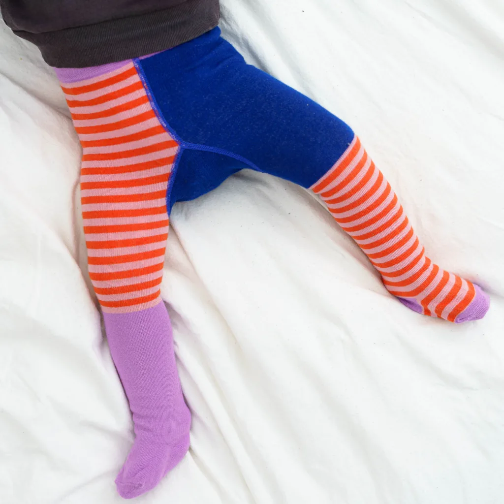 Baby- und Kinder Strumpfhose stripes - blue red