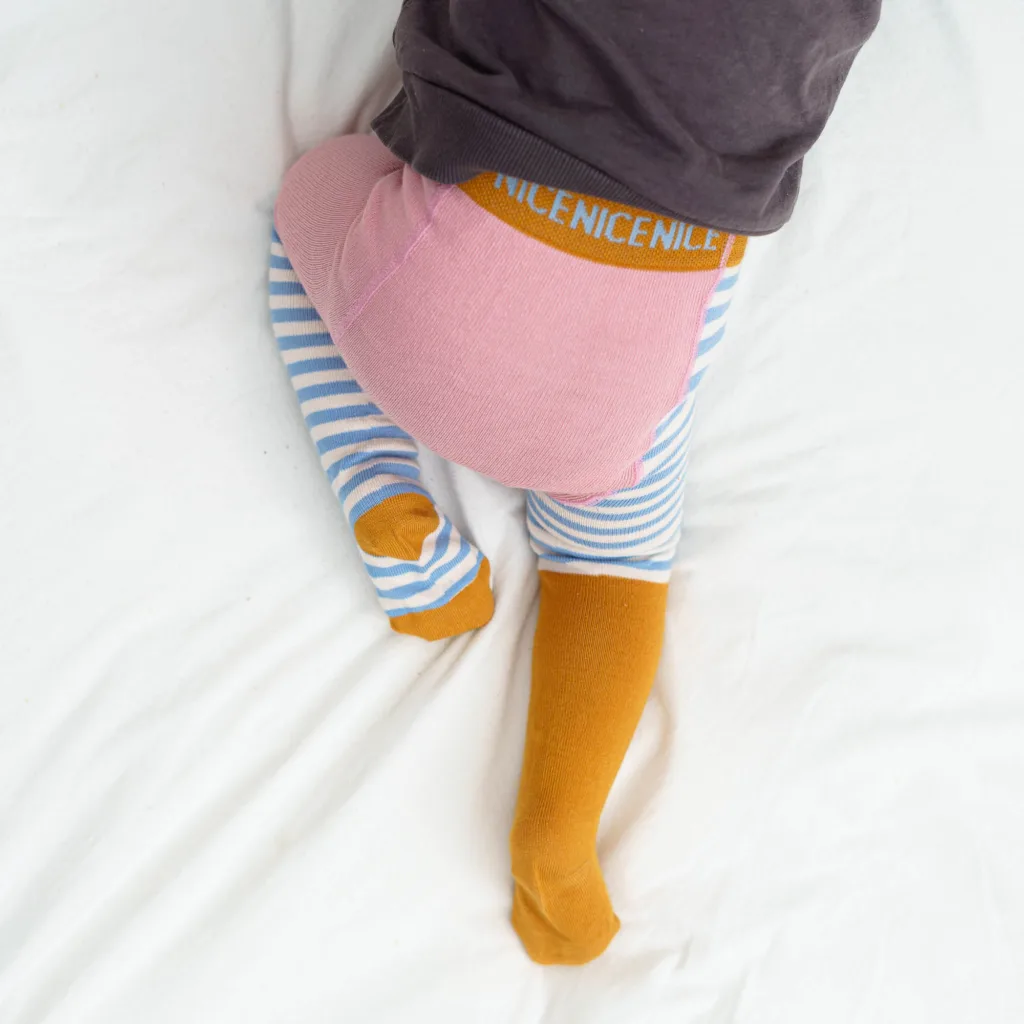 Baby- und Kinder Strumpfhose stripes - lilac rose