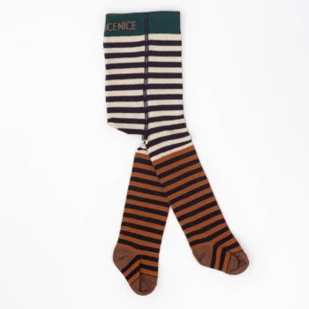 Baby- und Kinder Strumpfhose double stripes - black brown