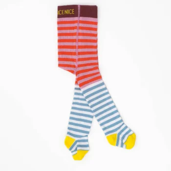 Baby- und Kinder Strumpfhose double stripes - coral sky