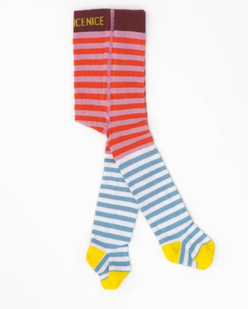 Baby- und Kinder Strumpfhose double stripes - coral sky