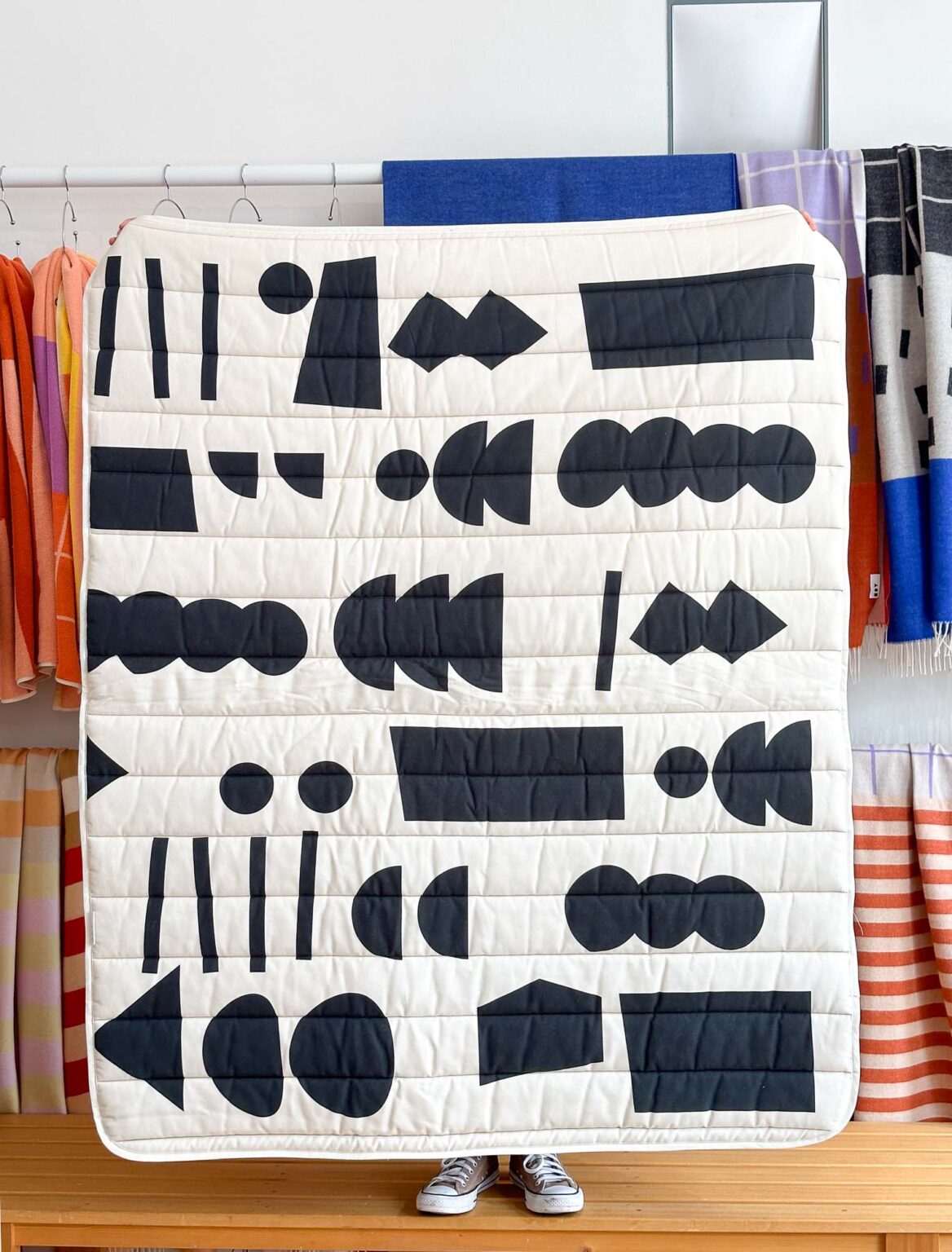 B-Ware Steppdecke - play black white